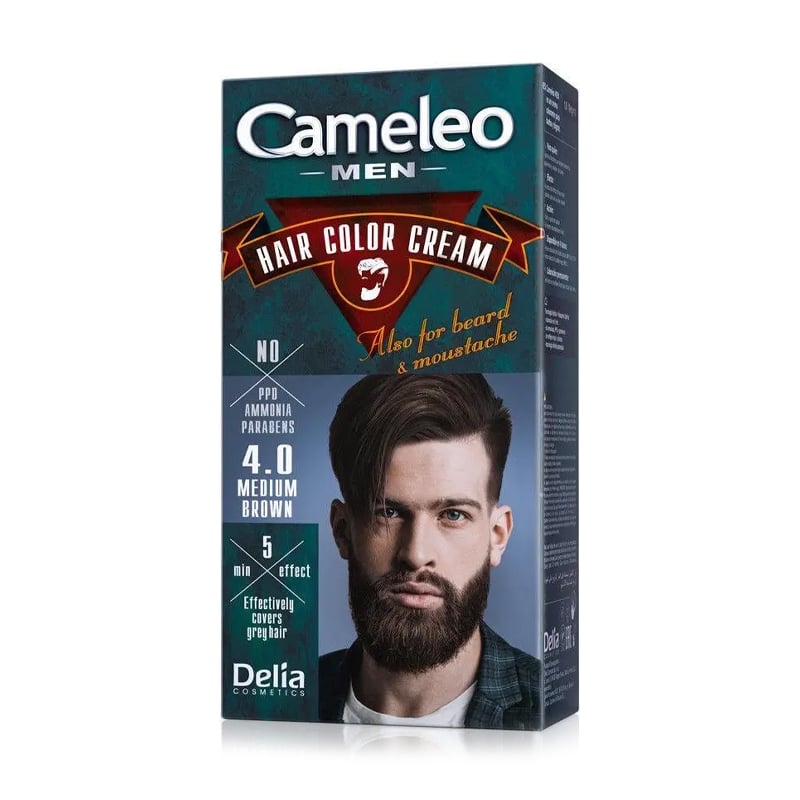 Уцінка! Чоловіча фарба для волосся Delia Cosmetics Cameleo Men 4.0 Medium Brown, 30 мл